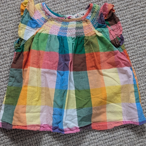 Girls Mini Boden 3T Multicolor Plaid Two-Piece Set - Picture 3 of 4